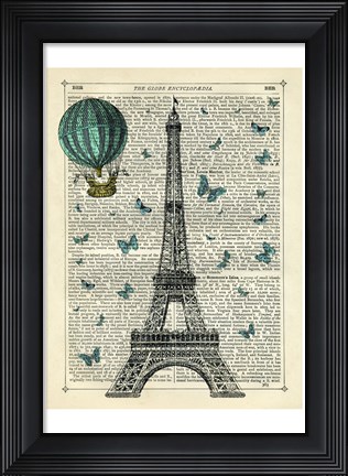 Framed Eiffel Butterflies Print