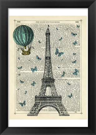 Framed Eiffel Butterflies Print