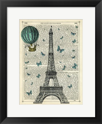 Framed Eiffel Butterflies Print