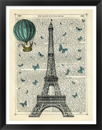 Framed Eiffel Butterflies Print