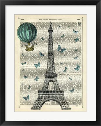 Framed Eiffel Butterflies Print