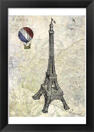 Framed Eiffel Map Print