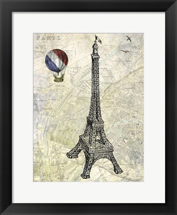 Framed Eiffel Map Print