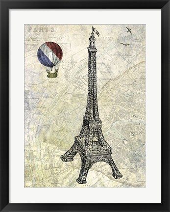 Framed Eiffel Map Print