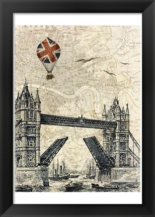 Framed Tower Bridge Balloon Print