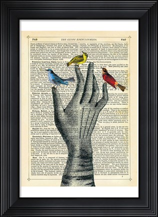 Framed Bird in the Hand Print