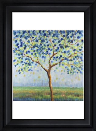 Framed Tree in Blue Print