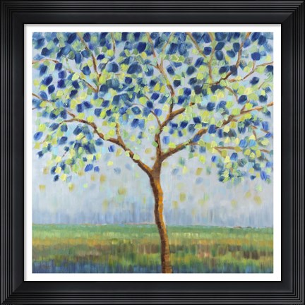 Framed Tree in Blue Print