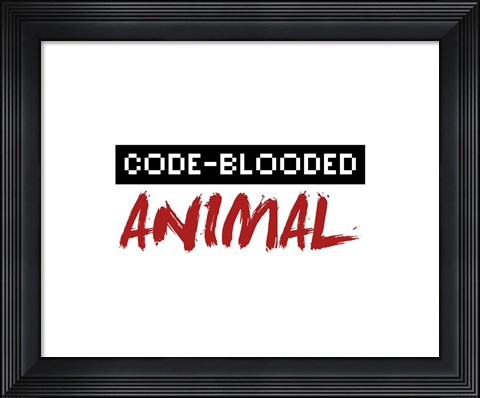 Framed Code-Blooded Animal - White Print