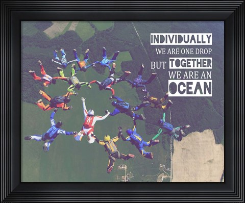 Framed Together We Are An Ocean - Skydiving Team Color Print