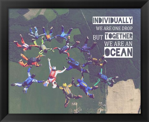 Framed Together We Are An Ocean - Skydiving Team Color Print