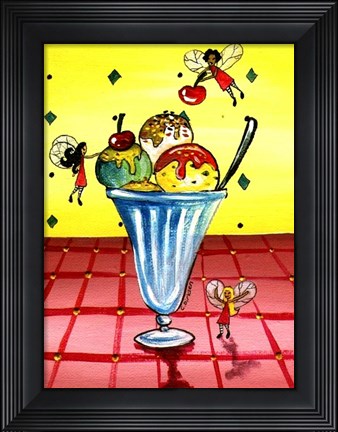 Framed Ice Cream Fairies Print