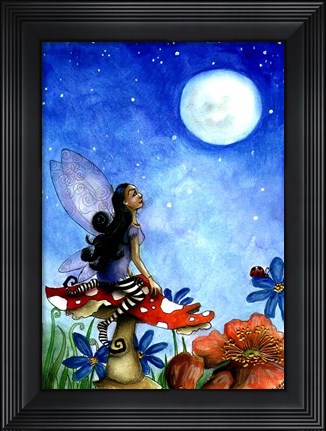 Framed Fairy On A Toadstool Print