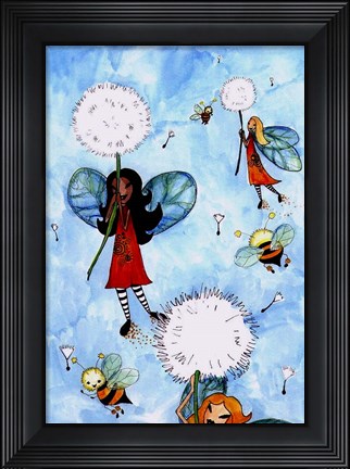 Framed Riding The Dandelions Print