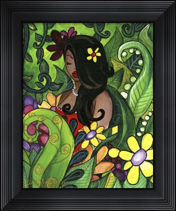 Framed Hawaiin Girl Print