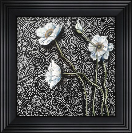 Framed White Poppies 2 Print