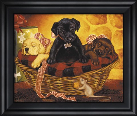 Framed Lab Basket Print