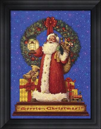 Framed Victorian Santa Print