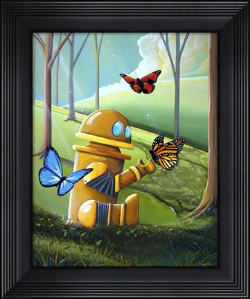 Framed Bot and the Butterflies Print