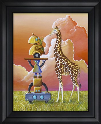 Framed Robots On Safari Print