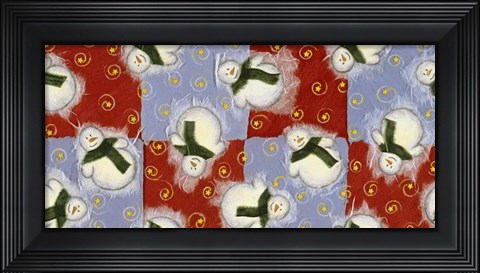 Framed Snowmen Print