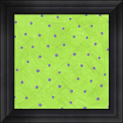Framed Green Polka Dots Print