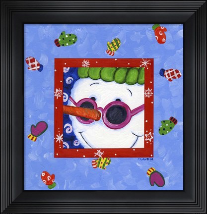 Framed Snowman Glasses Print