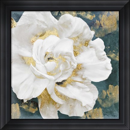 Framed Petals Impasto (Gold) Print
