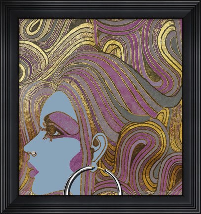 Framed Silver Hoop Girl Color Print