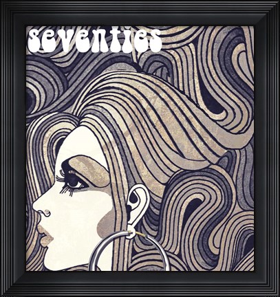 Framed Silver Hoop Girl Monochrome Print