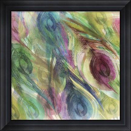 Framed Peacock Dress Pattern Print