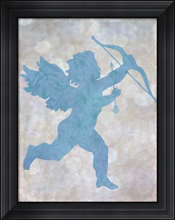 Framed Cupid Blue Print