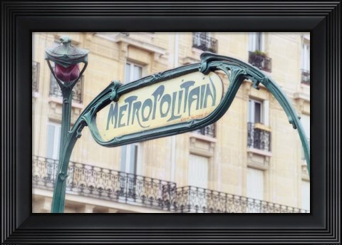 Framed Art Nouveau Entrance of the Paris Metro Print