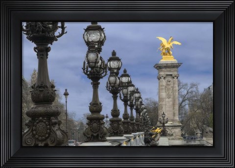 Framed Art Nouveau Lamps Posts on Pont Alexandre III - I Print