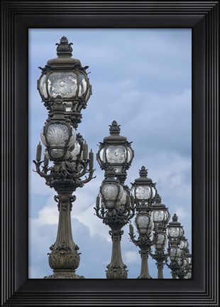 Framed Art Nouveau Lamps Posts on Pont Alexandre III - II Print