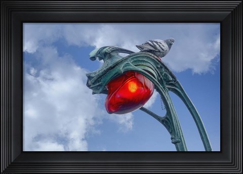 Framed Art Nouveau Metro Lamp Print