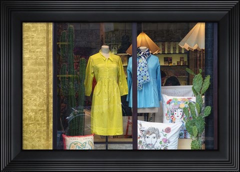 Framed Fashion Shop Paris Print