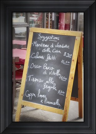 Framed Menu On Paris Street Print