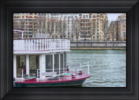 Framed Mississippi Boat On The Seine Print
