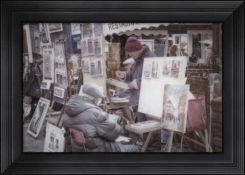 Framed Monmartre Artist Working On Place du Tertre I Print