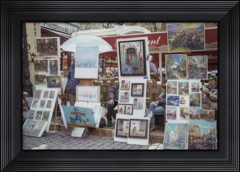 Framed Monmartre Artist Working On Place du Tertre II Print