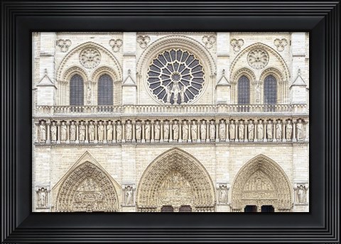 Framed Notre Dame Facade Details I Print