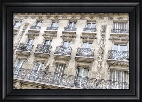 Framed Paris Apartement Building I Print