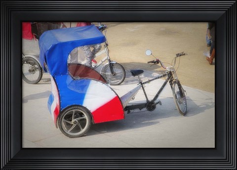 Framed Pedicab In Paris Print
