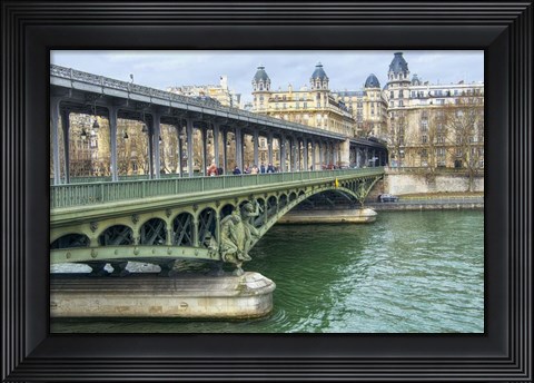 Framed Pont de Bir Hakeim And Seine Print