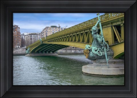 Framed Pont Mirabeau Spans The Seine River Print