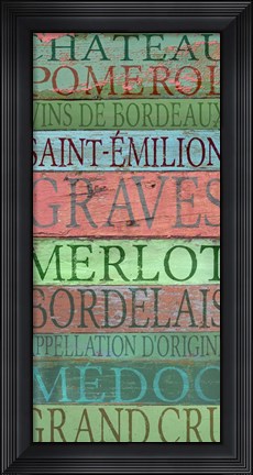 Framed Bordeaux Wines Print