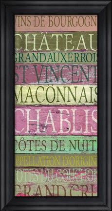 Framed Burgundy Wines Red Print
