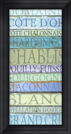 Framed Burgundy Wines White Print