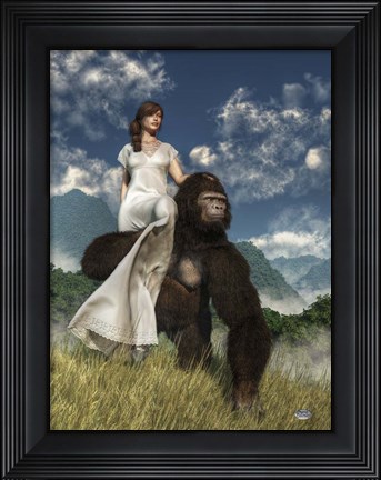Framed Ape And Girl Print